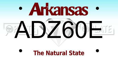 ADZ60E Arkansas License Plate