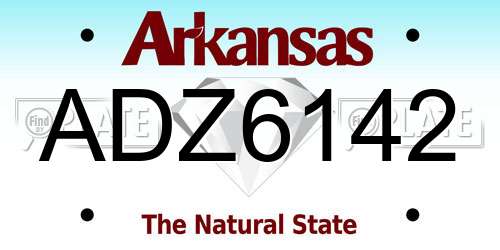 ADZ6142 Arkansas License Plate