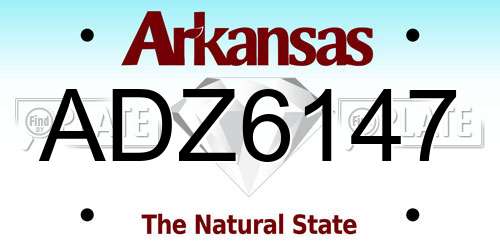 ADZ6147 Arkansas License Plate