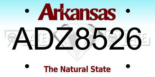 ADZ8526 Arkansas License Plate