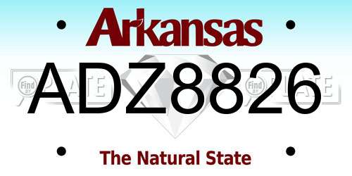 ADZ8826 Arkansas License Plate