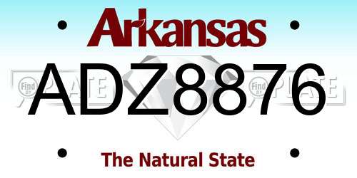 ADZ8876 Arkansas License Plate