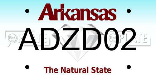 ADZD02 Arkansas License Plate