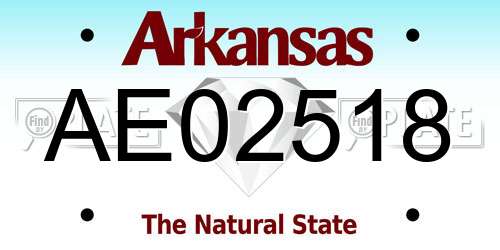 AE02518 Arkansas License Plate