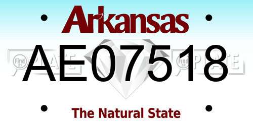 AE07518 Arkansas License Plate