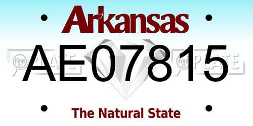 AE07815 Arkansas License Plate