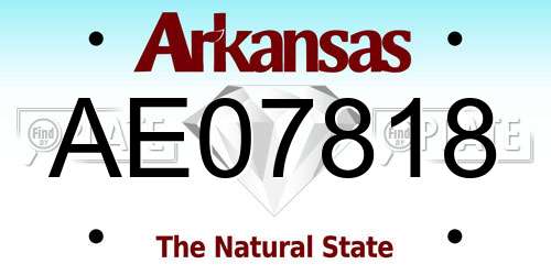 AE07818 Arkansas License Plate