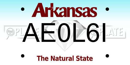 AE0L6I Arkansas License Plate