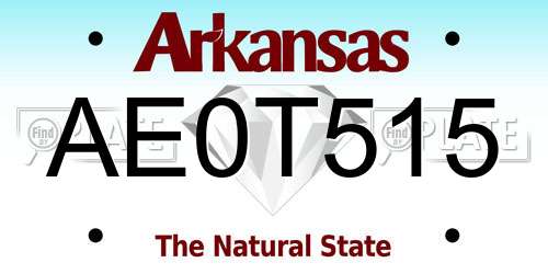 AE0T515 Arkansas License Plate
