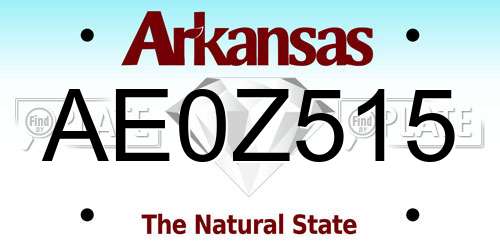 AE0Z515 Arkansas License Plate
