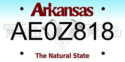 AE0Z818 Arkansas License Plate