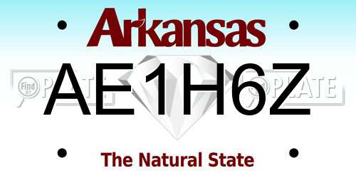 AE1H6Z Arkansas License Plate