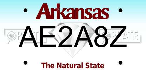 AE2A8Z Arkansas License Plate
