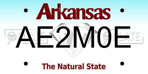 AE2M0E Arkansas License Plate