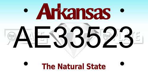AE33523 Arkansas License Plate
