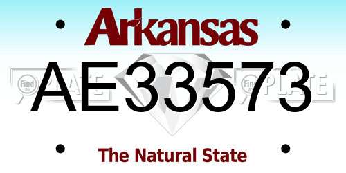 AE33573 Arkansas License Plate
