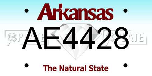 AE4428 Arkansas License Plate