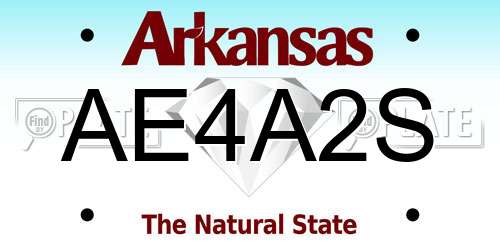 AE4A2S Arkansas License Plate