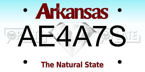 AE4A7S Arkansas License Plate
