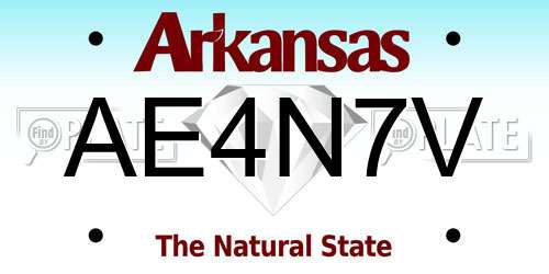 AE4N7V Arkansas License Plate