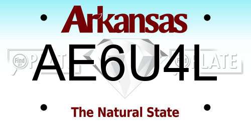 AE6U4L Arkansas License Plate