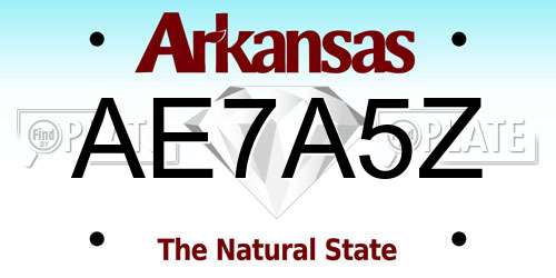 AE7A5Z Arkansas License Plate