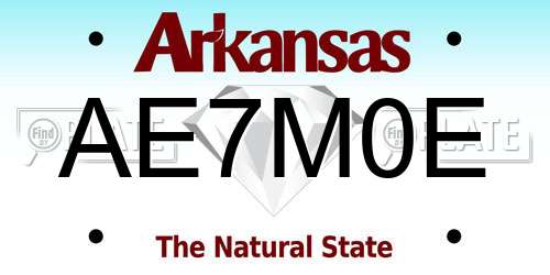 AE7M0E Arkansas License Plate