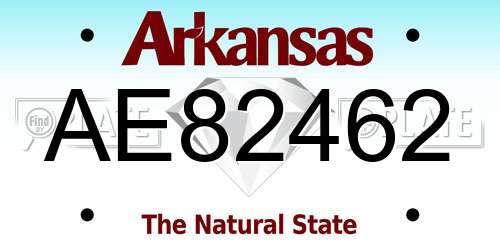 AE82462 Arkansas License Plate
