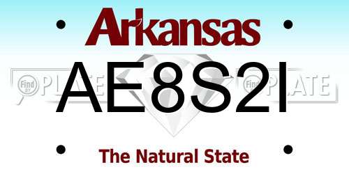 AE8S2I Arkansas License Plate