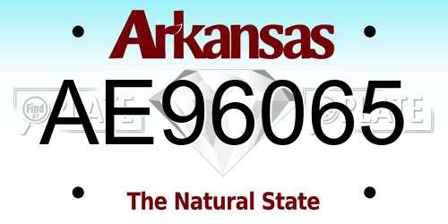 AE96065 Arkansas License Plate