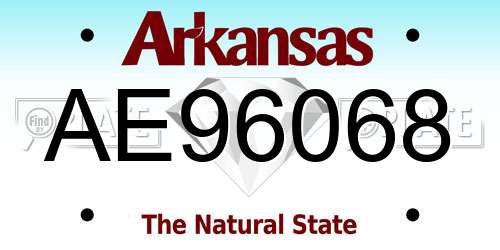 AE96068 Arkansas License Plate