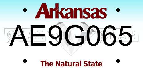 AE9G065 Arkansas License Plate