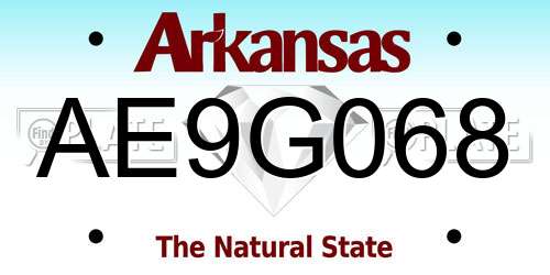 AE9G068 Arkansas License Plate