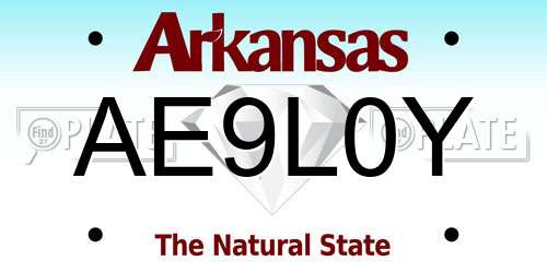 AE9L0Y Arkansas License Plate
