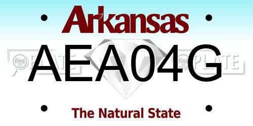 AEA04G Arkansas License Plate