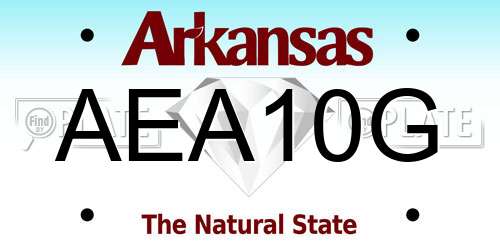 AEA10G Arkansas License Plate