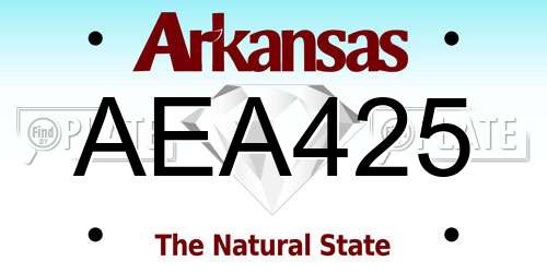 AEA425 Arkansas License Plate