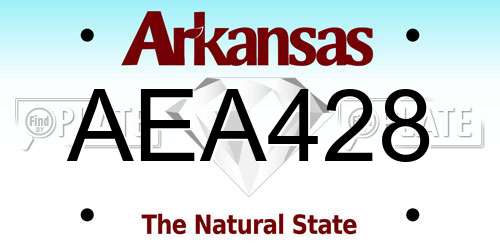 AEA428 Arkansas License Plate