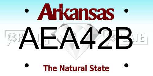 AEA42B Arkansas License Plate