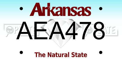 AEA478 Arkansas License Plate