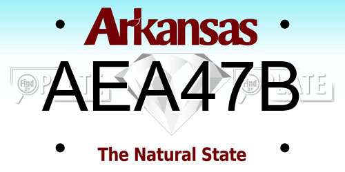 AEA47B Arkansas License Plate