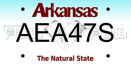 AEA47S Arkansas License Plate