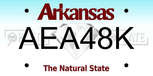 AEA48K Arkansas License Plate