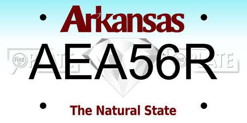 AEA56R Arkansas License Plate