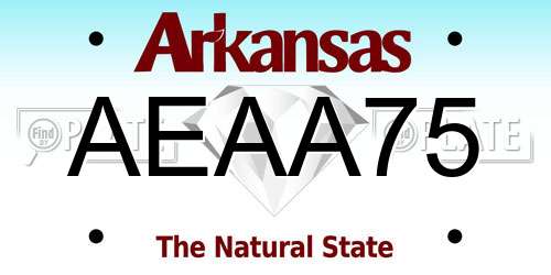 AEAA75 Arkansas License Plate