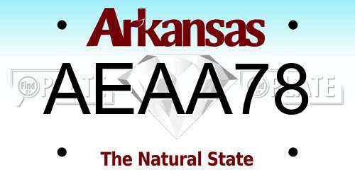 AEAA78 Arkansas License Plate