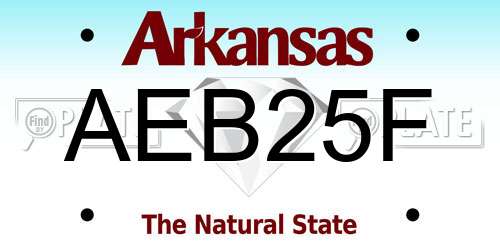 AEB25F Arkansas License Plate