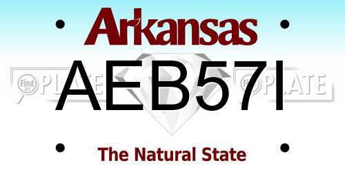 AEB57I Arkansas License Plate