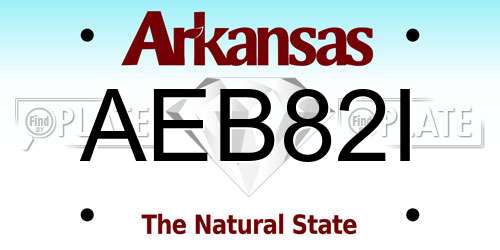AEB82I Arkansas License Plate