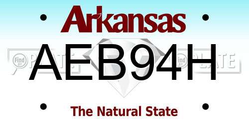 AEB94H Arkansas License Plate